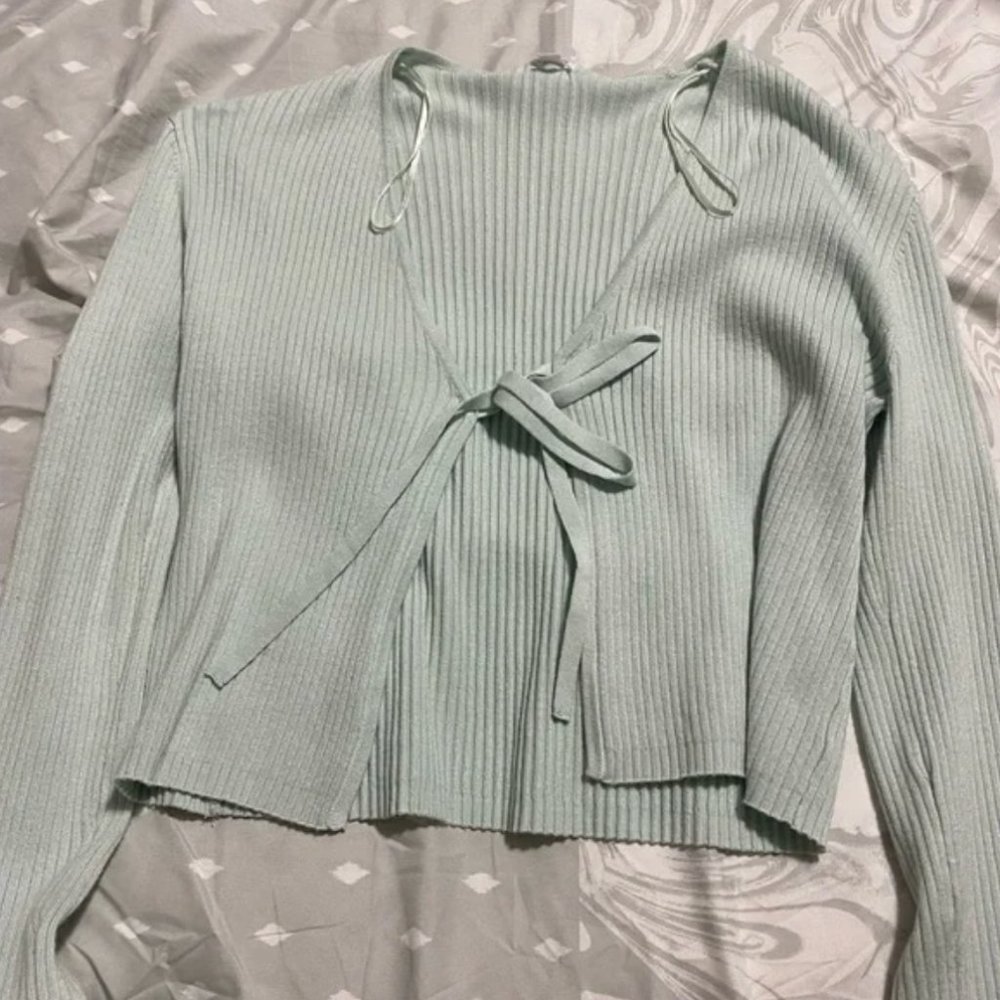 S Tie Front Cardigan - Garage